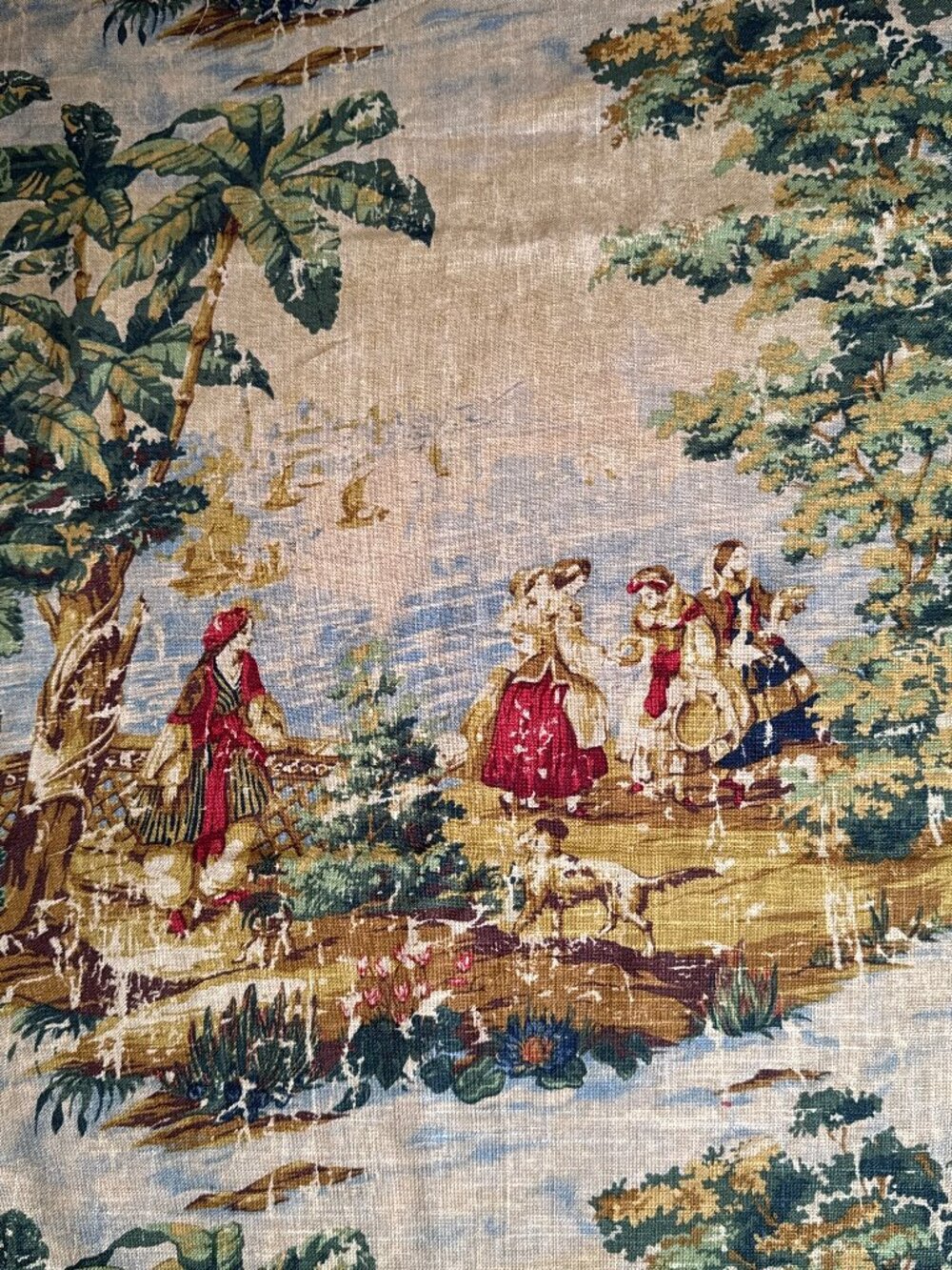 Toile French Country Garden Decorator Fabric 1 7/8 yards x 56" #753
